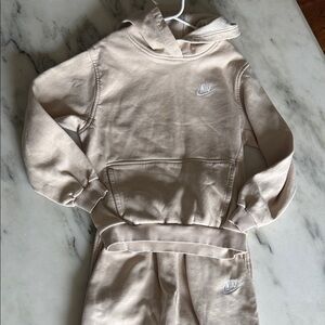 Nike Light Tan Hoodie and Joggers Set